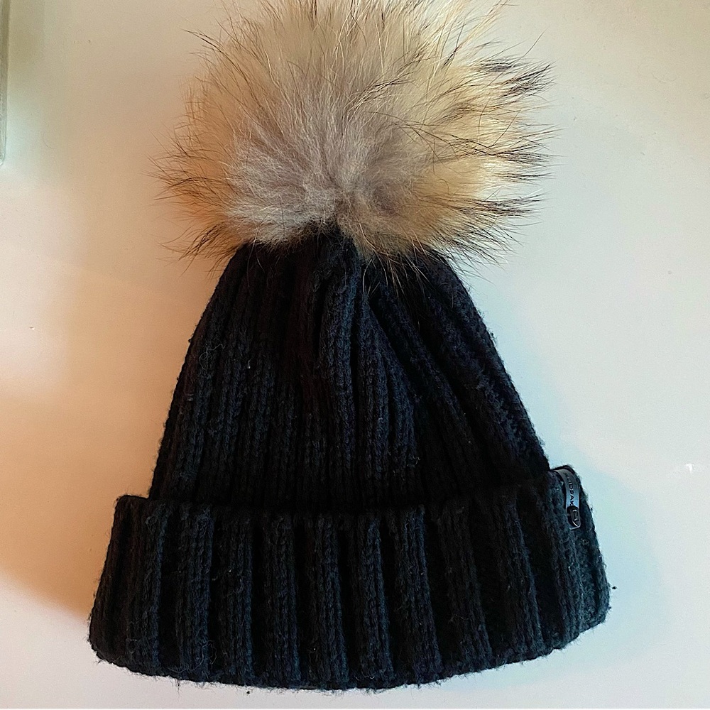 RUDSAK Wool Blend Hat with Fur PomPom
